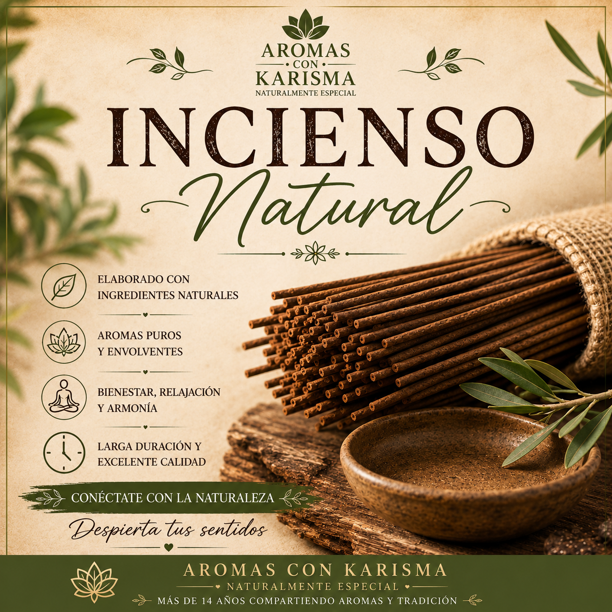 INCIENSO NATURAL INDIA- LIMA (10 varitas) - Imagen 3