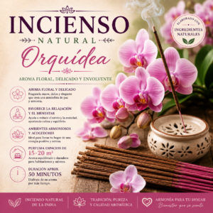 INCIENSO NATURAL INDIA- ORQUIDEA (10 varitas)