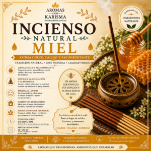 INCIENSO NATURAL INDIA- MIEL (10 varitas)