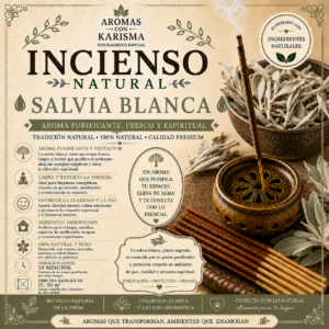 INCIENSO NATURAL INDIA- SALVIA BLANCA (10 varitas)