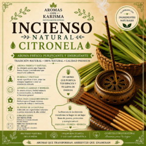 INCIENSO NATURAL INDIA- CITRONELA (10 varitas)