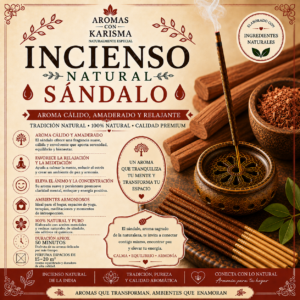 INCIENSO NATURAL INDIA- SÁNDALO (10 varitas)