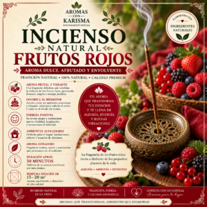 INCIENSO NATURAL INDIA- FRUTOS ROJOS (10 varitas)