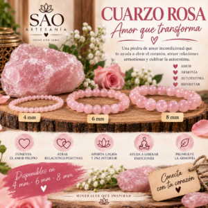 PULSERA CUARZO ROSA 4MM.